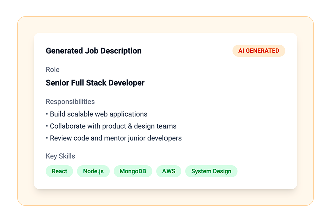 AI job description generator preview