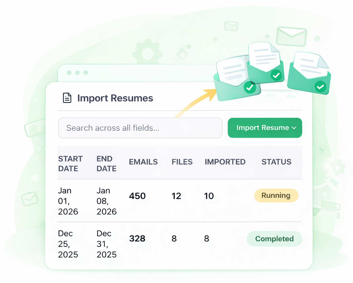 resume import via email